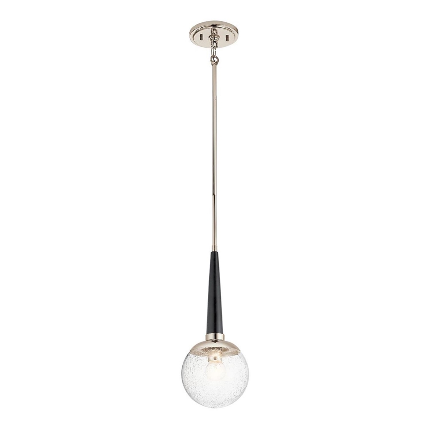 Quintiesse - Taklampa på stång MARILYN 1xE27/60W/230V Ø 19,5 cm blank krom/svart