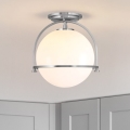 Quintiesse - Taklampa SOMERSET 1xE27/60W/230V Ø 28,2 cm matt krom