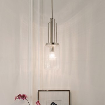Quintiesse - Takpendel på stång KIMROSE 1xE27/60W/230V Ø 17,8 cm blank krom