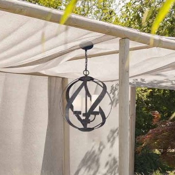 Quintiesse - Utomhuskrona med kedja BLACKSMITH, 3xE14/40W/230V, Ø 40,7 cm, IP44, svart