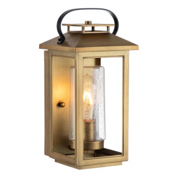 Quintiesse - Utomhusvägglampa ATWATER S 1xE27/60W/230V IP44 guldfärgad