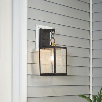 Quintiesse - Utomhusvägglampa LAHDEN M 1xE27/60W/230V IP44 svart/guld