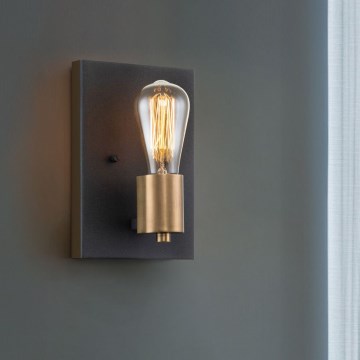 Quintiesse - Vägglampa SILAS 1xE27/60W/230V svart/guld