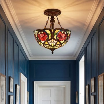 Quoizel - Plafondlampa Tiffany LARISSA 2xE27/60W/230V Ø 35 cm