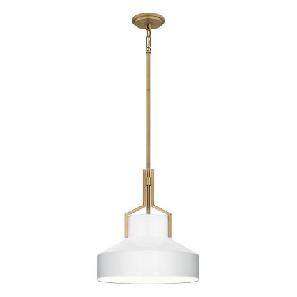 Quoizel - Taklampa på stång BRECKEN 2xE27/60W/230V guld/vit