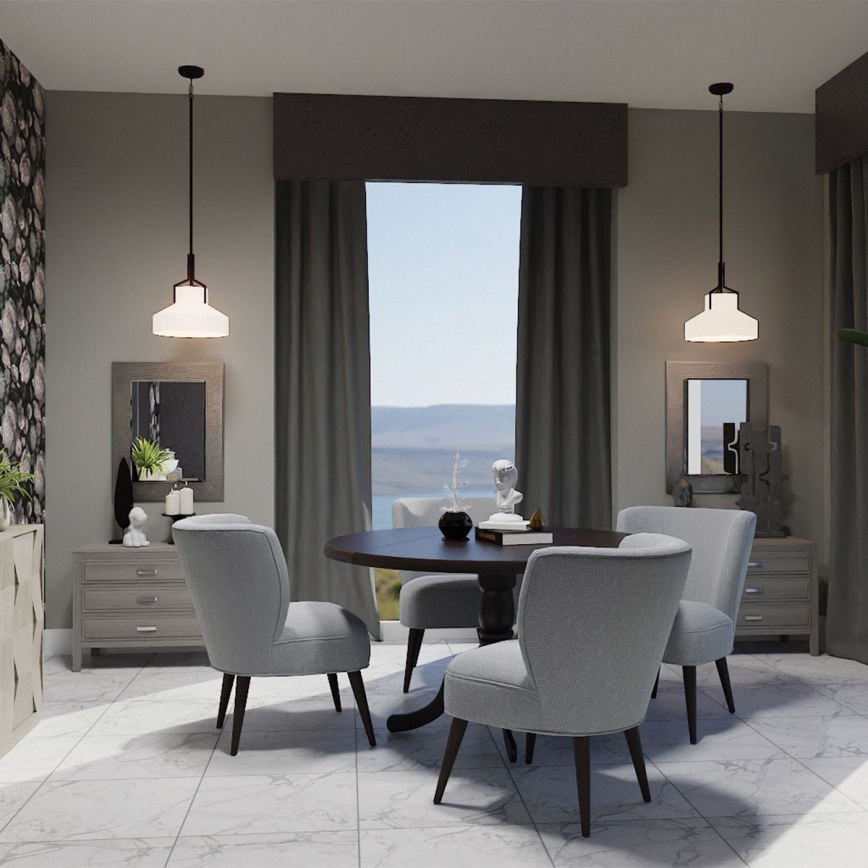 Quoizel - Stångmonterad takpendel BRECKEN 2xE27/60W/230V svart/marmordekor