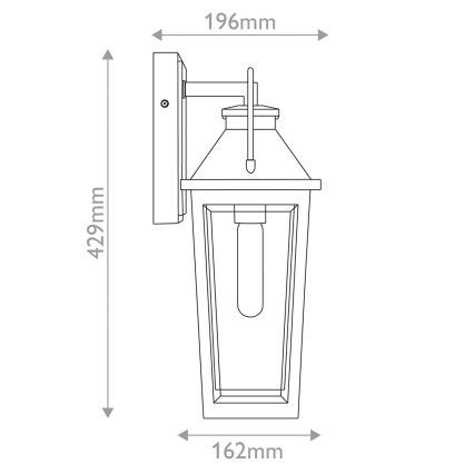 Quoizel - Utomhus väggarmatur BUCKLEY M 1xE27/40W/230V IP44 svart