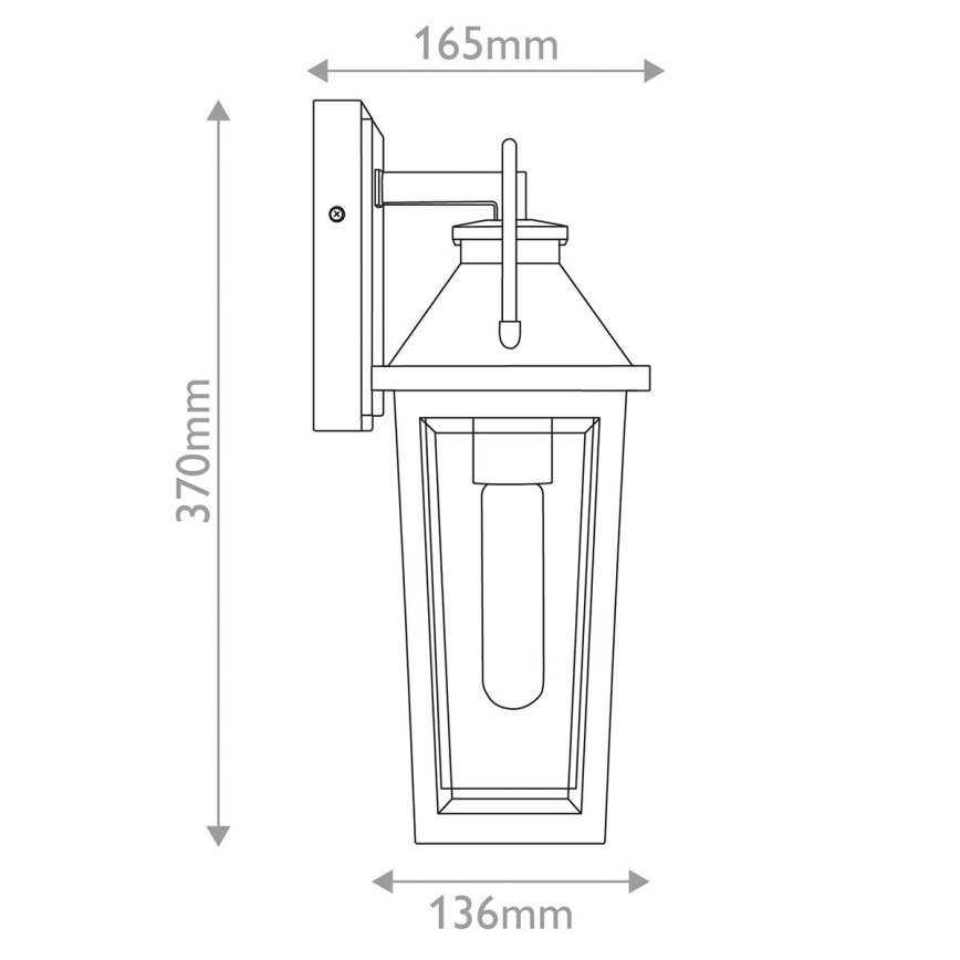 Quoizel - Utomhusvägglampa BUCKLEY S 1xE27/40W/230V IP44 svart