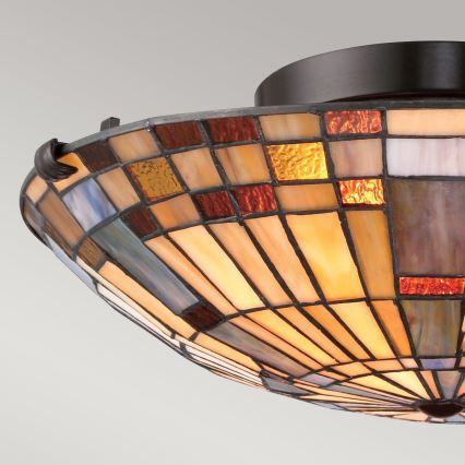 Quoizel - Taklampa Tiffany INGLENOOK 2xE27/60W/230V Ø 40,7 cm