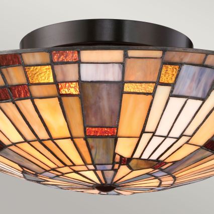 Quoizel - Taklampa Tiffany INGLENOOK 2xE27/60W/230V Ø 40,7 cm