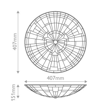 Quoizel - Taklampa Tiffany INGLENOOK 2xE27/60W/230V Ø 40,7 cm