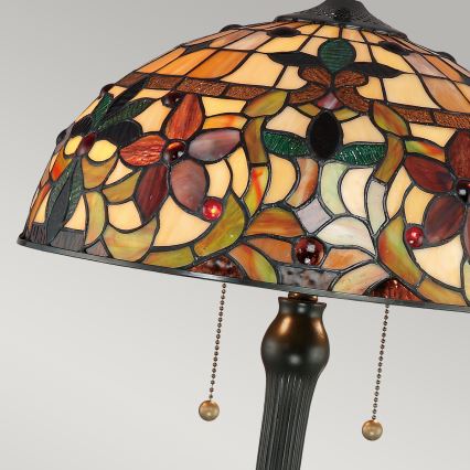 Quoizel - Bordslampa Tiffany KAMI 2xE27/60W/230V