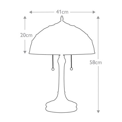 Quoizel - Bordslampa Tiffany KAMI 2xE27/60W/230V