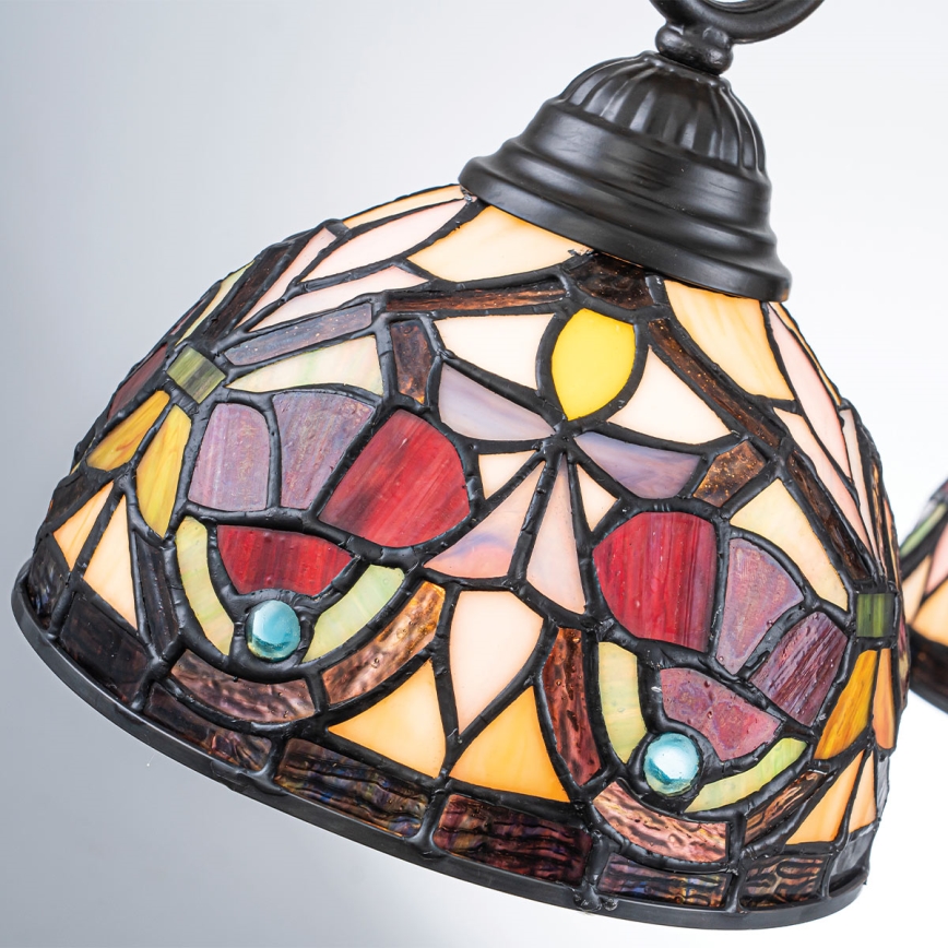 Quoizel - Kedjeupphängd Tiffany-ljuskrona LARISSA, 3 x E27, max 60 W, 230 V, Ø 63,6 cm