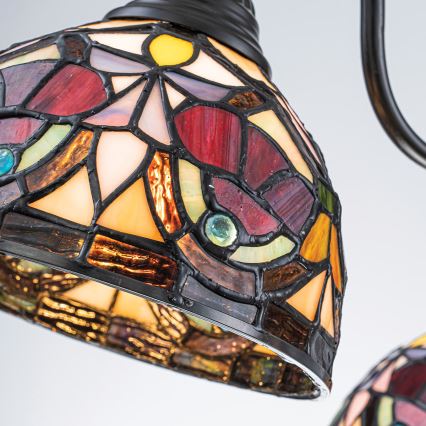 Quoizel - Kedjeupphängd Tiffany-ljuskrona LARISSA, 3 x E27, max 60 W, 230 V, Ø 63,6 cm