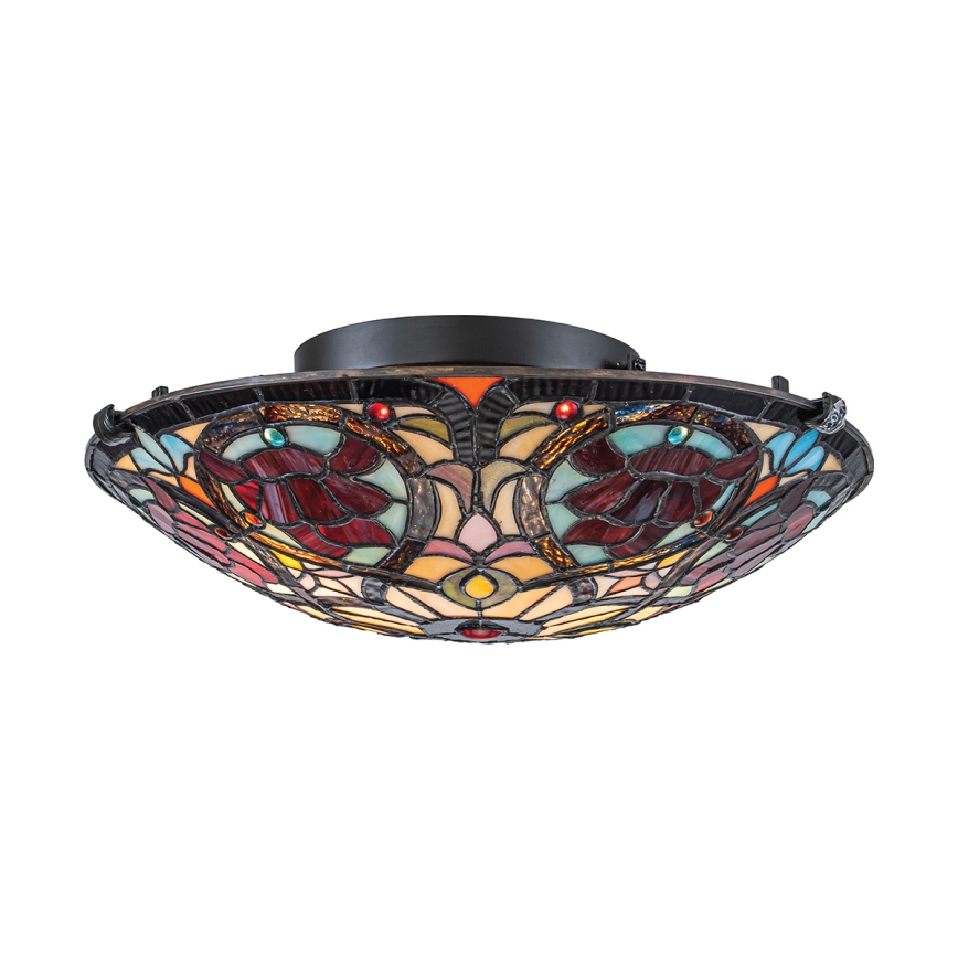 Quoizel - Tiffany-taklampa LARISSA 2xE27/40W/230V Ø 41,2 cm