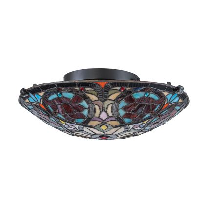 Quoizel - Tiffany-taklampa LARISSA 2xE27/40W/230V Ø 41,2 cm