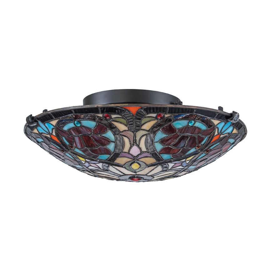 Quoizel - Tiffany-taklampa LARISSA 2xE27/40W/230V Ø 41,2 cm