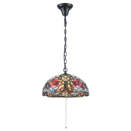 Quoizel - Kedjehängd ljuskrona Tiffany LARISSA 3xE27/60W/230V, Ø 38,5 cm