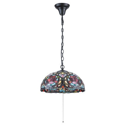Quoizel - Kedjehängd ljuskrona Tiffany LARISSA 3xE27/60W/230V, Ø 38,5 cm
