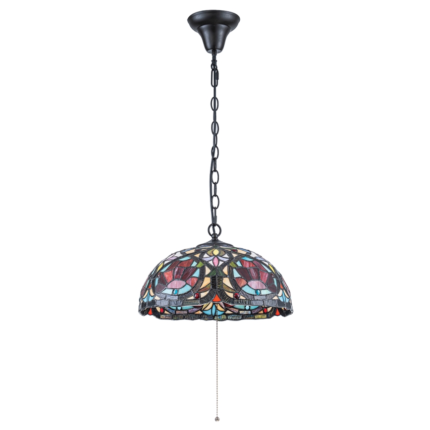 Quoizel - Kedjehängd ljuskrona Tiffany LARISSA 3xE27/60W/230V, Ø 38,5 cm