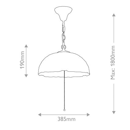 Quoizel - Kedjehängd ljuskrona Tiffany LARISSA 3xE27/60W/230V, Ø 38,5 cm