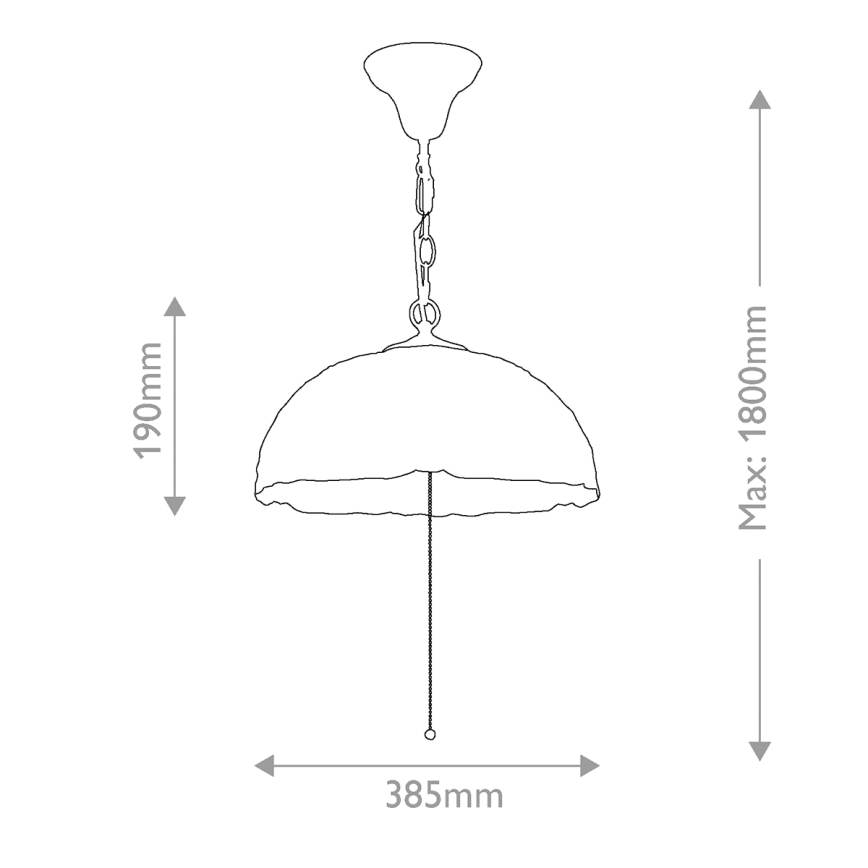Quoizel - Kedjehängd ljuskrona Tiffany LARISSA 3xE27/60W/230V, Ø 38,5 cm