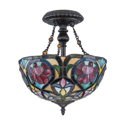 Quoizel - Plafondlampa Tiffany LARISSA 2xE27/60W/230V Ø 35 cm
