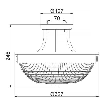 Quoizel - Ytmonterad ljuskrona MANTLE 2xE27/60W/230V skinande krom