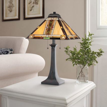 Quoizel - Bordslampa Tiffany NAVAJO 2xE27/60W/230V