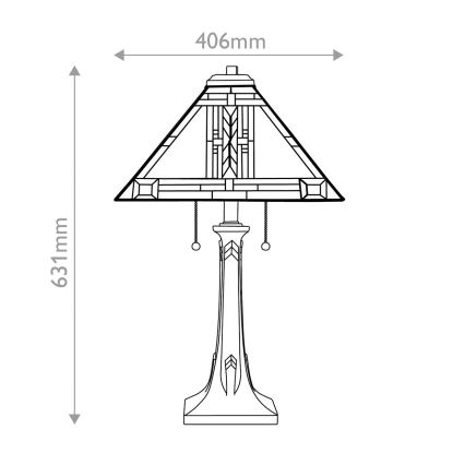 Quoizel - Bordslampa Tiffany NAVAJO 2xE27/60W/230V