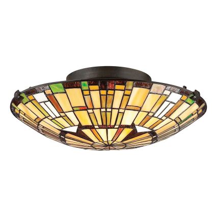 Quoizel - Taklampa Tiffany REED 2xE27/60W/230V Ø 42 cm