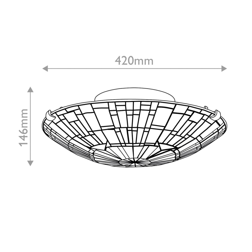 Quoizel - Taklampa Tiffany REED 2xE27/60W/230V Ø 42 cm