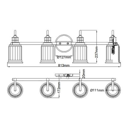 Quoizel - LED vägglampa för badrum SWELL 4xG9/3W/230V IP44 blank krom
