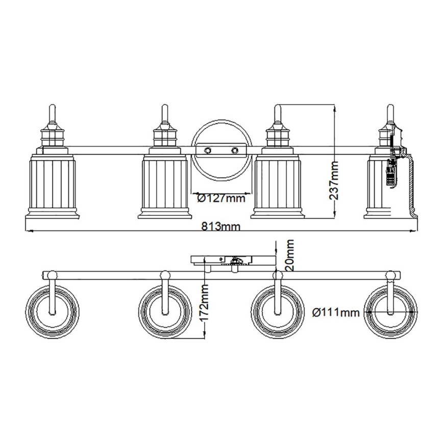 Quoizel - LED vägglampa för badrum SWELL 4xG9/3W/230V IP44 blank krom