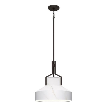 Quoizel - Stångmonterad takpendel BRECKEN 2xE27/60W/230V svart/marmordekor