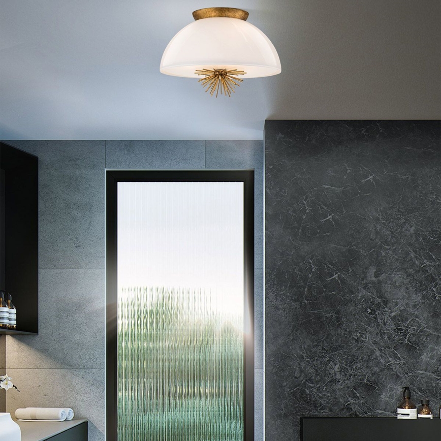 Quoizel - Pendelkrona STARING 3xE14/40W/230V diameter 45,7 cm guld/patina/vit