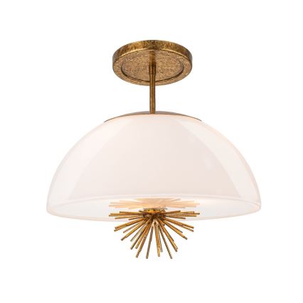 Quoizel - Pendelkrona STARING 3xE14/40W/230V diameter 45,7 cm guld/patina/vit