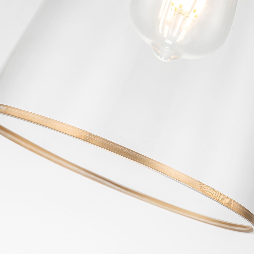 Quoizel - Pendelkrona STARING 1xE27/40W/230V diameter 18,4 cm guld/patina/genomskinlig