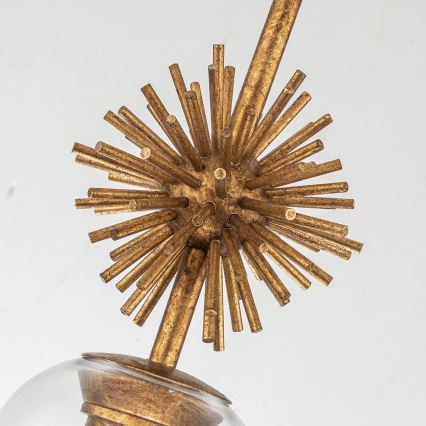 Quoizel - Pendelkrona STARING 1xE27/40W/230V diameter 18,4 cm guld/patina/genomskinlig