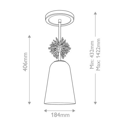 Quoizel - Pendelkrona STARING 1xE27/40W/230V diameter 18,4 cm guld/patina/vit