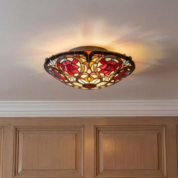 Quoizel - Tiffany-taklampa LARISSA 2xE27/40W/230V Ø 41,2 cm