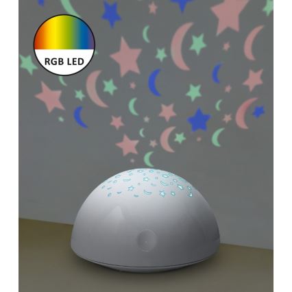 Rabalux 1470 - LED Nattlampa LINA RGB LED/0,5W/3xAA