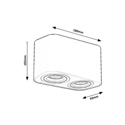 Rabalux - Spotlight 2xGU10/42W/230V svart