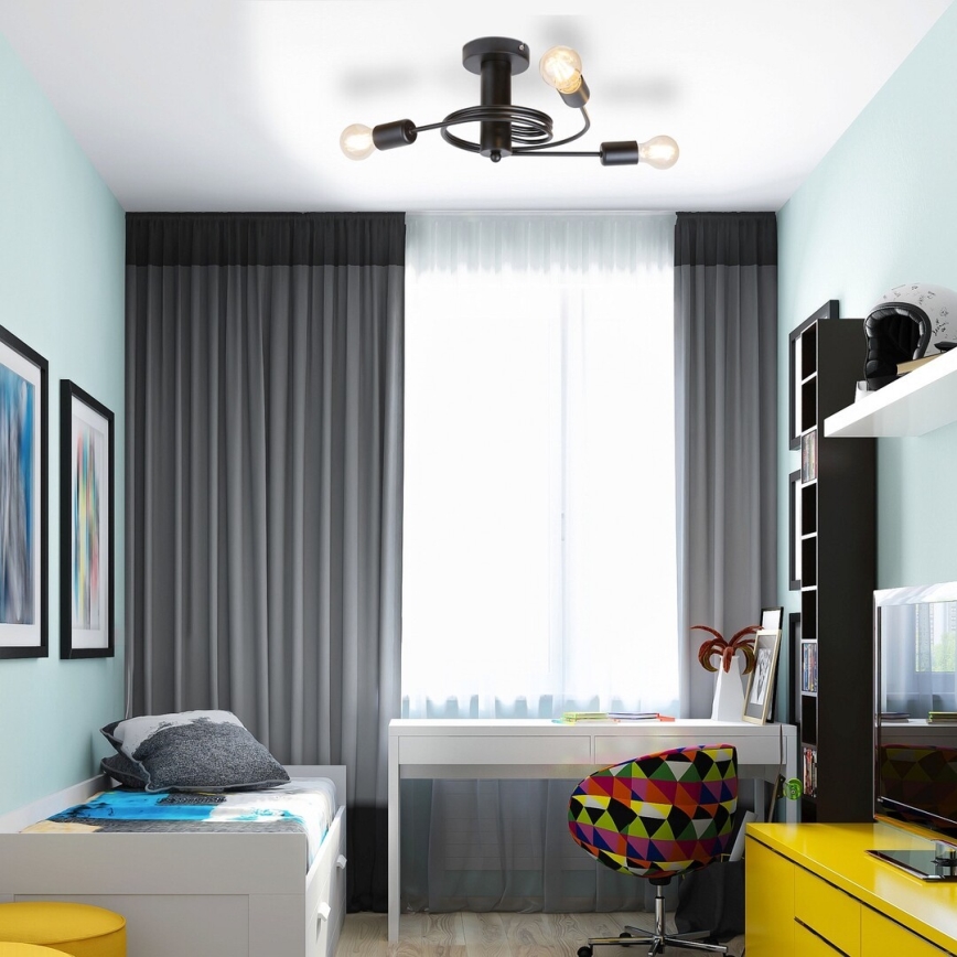 Rabalux 2096 - Ljuskrona CARLY 5xE27/15W/230V svart