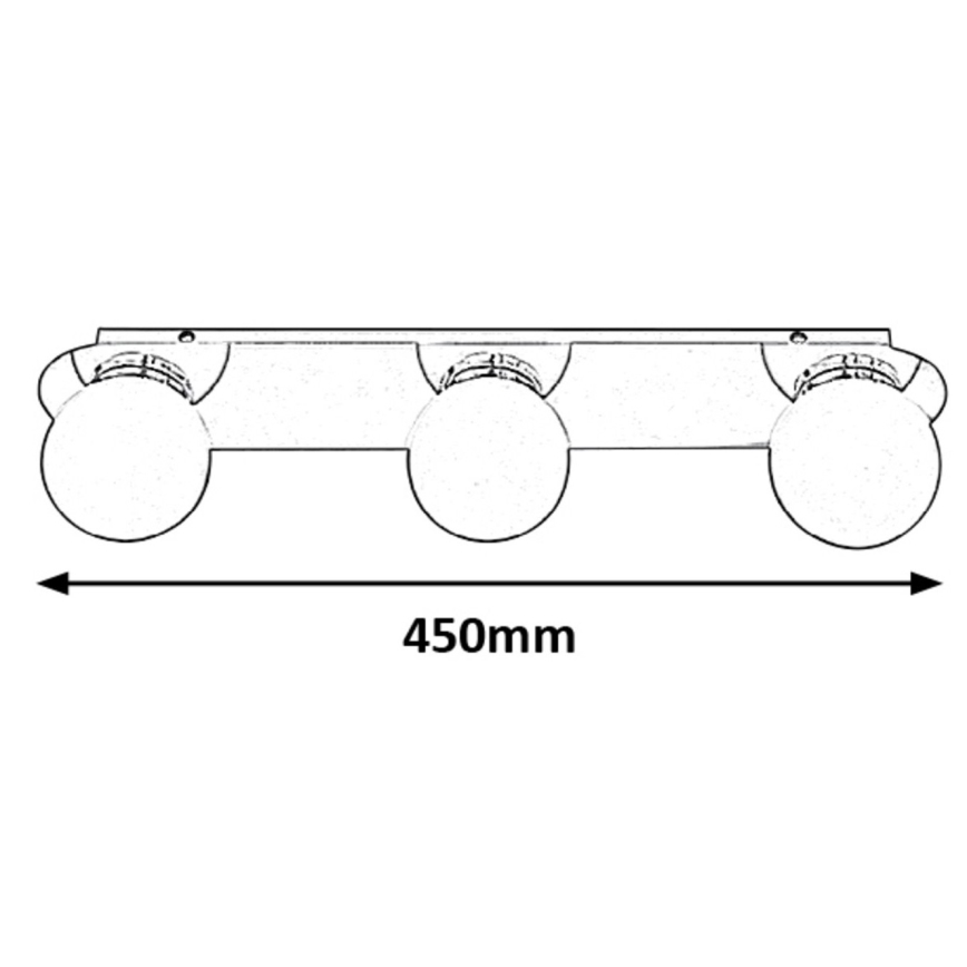 Rabalux - Badrumstaklampa 3xG9/28W/230V IP44 10x45 cm