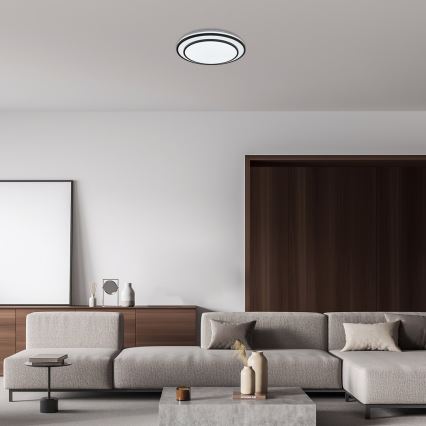 Rabalux - Dimbart LED-takarmatur LED/40W/230V 3000-6500K svart Ø 49 cm + fjärrkontroll