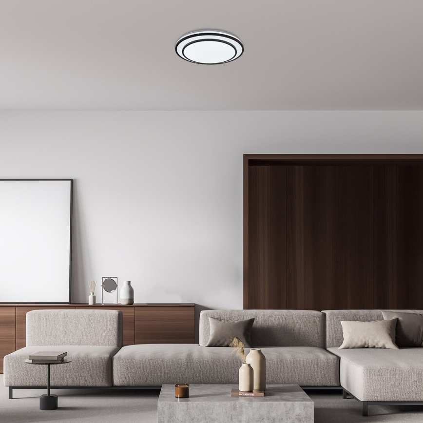 Rabalux - Dimbart LED-takarmatur LED/40W/230V 3000-6500K svart Ø 49 cm + fjärrkontroll