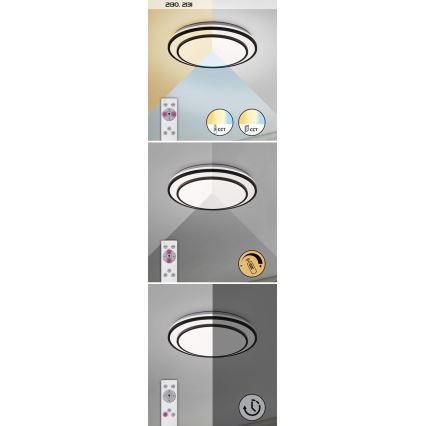 Rabalux - LED-dimmbar taklampa LED/40W/230V 3000-6500K silver Ø 49 cm + fjärrkontroll