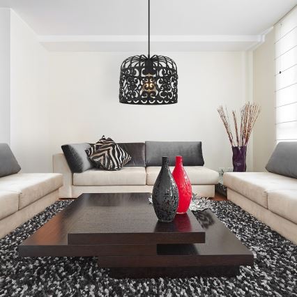 Rabalux 2156 - Ljuskrona ALESSANDRA 1xE27/60W/230V svart